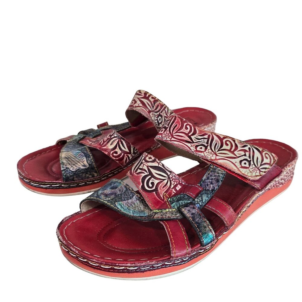 Lartiste By Spring Step Red & Multi Caiman 41 9.5… - image 3